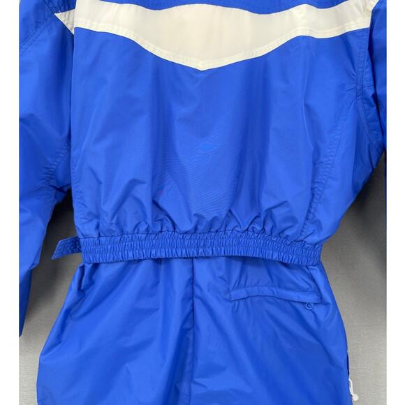 Columbia Women's Blue Retro 1/2 Zip Belted Ski Snowboard Snow Bib Snowsuit - Picture 8 of 12